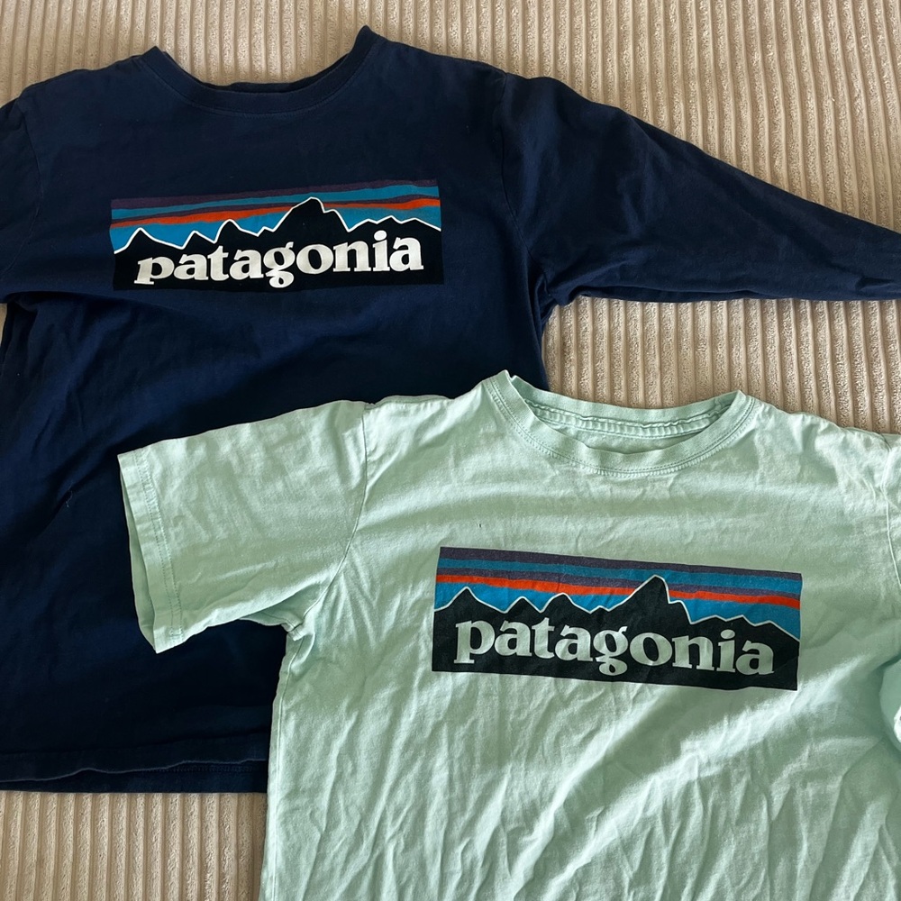 2 Patagonia Logo Shirts